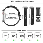 Dây đồng hồ silicone khóa bướm với phim cong 3D, Dành cho Apple Watch Series 41mm, Dành cho Apple Watch Series 38mm, Dành cho Apple Watch Series 42mm