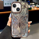 Butterfly Electroplating TPU Phone Case with Epoxy Cardboard, For iPhone 15 Plus, For iPhone 15, For iPhone 14 Plus, For iPhone 14, For iPhone 14 Pro, For iPhone 14 Pro Max, For iPhone 13 Pro Max, For iPhone 13 Pro, For iPhone 13