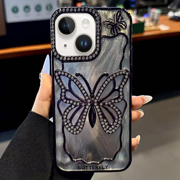 Butterfly Electroplating TPU Phone Case with Epoxy Cardboard, For iPhone 15 Plus, For iPhone 15, For iPhone 14 Plus, For iPhone 14, For iPhone 14 Pro, For iPhone 14 Pro Max, For iPhone 13 Pro Max, For iPhone 13 Pro, For iPhone 13
