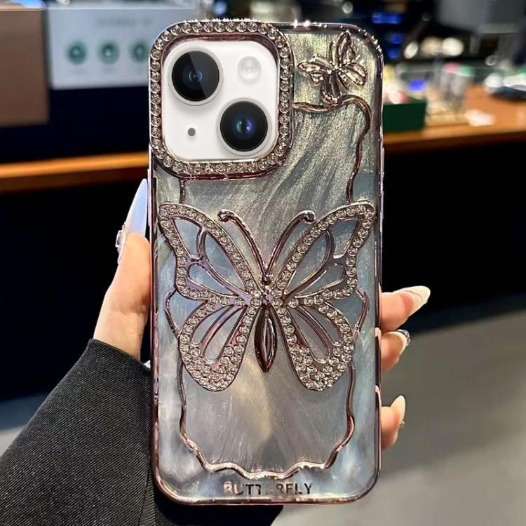 Butterfly Electroplating TPU Phone Case with Epoxy Cardboard, For iPhone 15 Plus, For iPhone 15, For iPhone 14 Plus, For iPhone 14, For iPhone 14 Pro, For iPhone 14 Pro Max, For iPhone 13 Pro Max, For iPhone 13 Pro, For iPhone 13