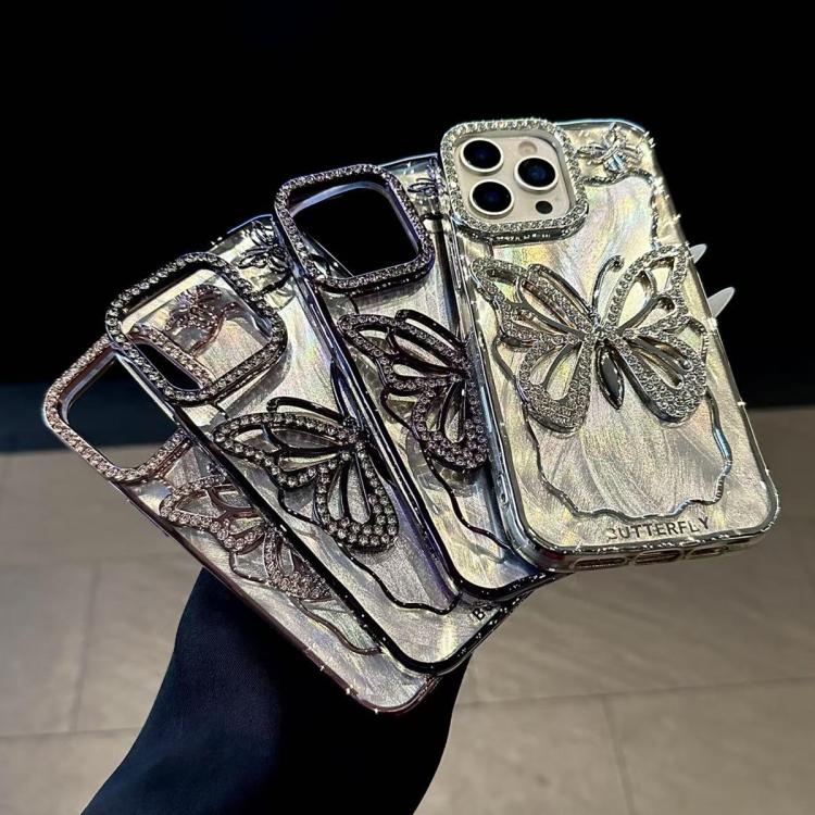 Butterfly Electroplating TPU Phone Case with Epoxy Cardboard, For iPhone 15 Plus, For iPhone 15, For iPhone 14 Plus, For iPhone 14, For iPhone 14 Pro, For iPhone 14 Pro Max, For iPhone 13 Pro Max, For iPhone 13 Pro, For iPhone 13