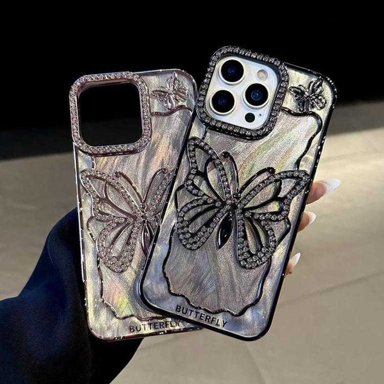 Ốp lưng điện phân TPU hình bướm với bìa cứng epoxy, dành cho iPhone 14, iPhone 14 Pro, iPhone 14 Pro Max, iPhone 13 Pro Max, iPhone 13 Pro, iPhone 13