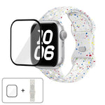 Dây đồng hồ silicone chấm màu khóa bướm với phim cong 3D, Dành cho Apple Watch Series 42mm