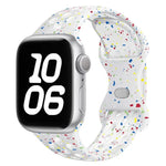 Dây đồng hồ silicone chấm màu khóa bướm với phim cong 3D, Dành cho Apple Watch Series 42mm