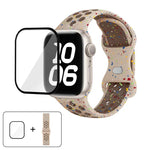 Dây đồng hồ silicone chấm màu khóa bướm với phim cong 3D, Dành cho Apple Watch Series 42mm