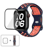 Dây đồng hồ silicone chấm màu khóa bướm với phim cong 3D, Dành cho Apple Watch Series 42mm