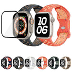 Dây đồng hồ silicone chấm màu khóa bướm với phim cong 3D, Dành cho Apple Watch Series 42mm