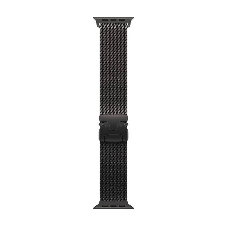 Dây đồng hồ thép không gỉ Milanese khóa dù với phim cong 3D, Dành cho Apple Watch Series 10 46mm, Dành cho Apple Watch Series 10 42mm, Dành cho Apple Watch Series 44mm, Dành cho Apple Watch Series 40mm, Dành cho Apple Watch Ultra 2 / 1 49mm
