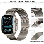 Dây đồng hồ thép không gỉ Milanese khóa dù với phim cong 3D, Dành cho Apple Watch Series 10 46mm, Dành cho Apple Watch Series 10 42mm, Dành cho Apple Watch Series 44mm, Dành cho Apple Watch Series 40mm, Dành cho Apple Watch Ultra 2 / 1 49mm