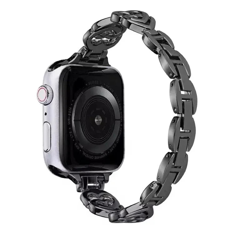 Dây đồng hồ kim loại kim cương trái tim đôi xDfind, Dành cho Apple Watch 42 / 44 / 45 / 46 / 49mm, Dành cho Apple Watch 38 / 40 / 41 / S10 42mm