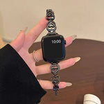 Dây đồng hồ kim loại kim cương trái tim đôi xDfind, Dành cho Apple Watch 42 / 44 / 45 / 46 / 49mm, Dành cho Apple Watch 38 / 40 / 41 / S10 42mm