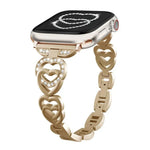 Dây đồng hồ kim loại kim cương trái tim đôi xDfind, Dành cho Apple Watch 42 / 44 / 45 / 46 / 49mm, Dành cho Apple Watch 38 / 40 / 41 / S10 42mm