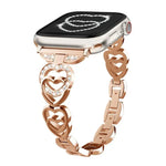 Dây đồng hồ kim loại kim cương trái tim đôi xDfind, Dành cho Apple Watch 42 / 44 / 45 / 46 / 49mm, Dành cho Apple Watch 38 / 40 / 41 / S10 42mm