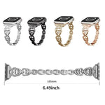 Dây đồng hồ kim loại kim cương trái tim đôi xDfind, Dành cho Apple Watch 42 / 44 / 45 / 46 / 49mm, Dành cho Apple Watch 38 / 40 / 41 / S10 42mm