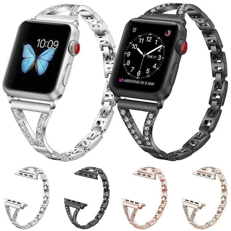 Dây đồng hồ thép không gỉ kim cương xương cá xDfind, Dành cho Apple Watch 42 / 44 / 45 / 46 / 49mm, Dành cho Apple Watch 38 / 40 / 41 / S10 42mm