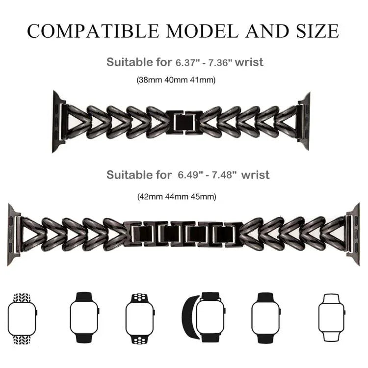 Dây đồng hồ kim loại hình chữ V xDfind, Dành cho Apple Watch 42 / 44 / 45 / 46 / 49mm, Dành cho Apple Watch 38 / 40 / 41 / S10 42mm