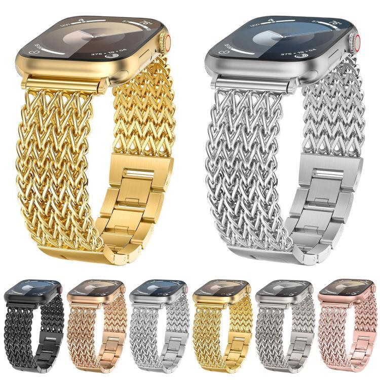 Dây đồng hồ thép không gỉ bện xương cá xDfind, Dành cho Apple Watch 42 / 44 / 45 / 46 / 49mm, Dành cho Apple Watch 38 / 40 / 41 / S10 42mm