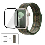 Dây đồng hồ vòng nylon cơ bản với phim cong 3D, Dành cho Apple Watch Series 10 46mm, Dành cho Apple Watch Series 10 42mm, Dành cho Apple Watch Series 44mm
