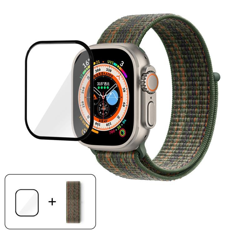 Dây đồng hồ vòng nylon cơ bản với phim cong 3D, Dành cho Apple Watch Series 40mm, Dành cho Apple Watch Ultra 2 / 1 49mm, Dành cho Apple Watch Series 45mm