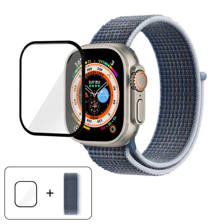 Dây đồng hồ vòng nylon cơ bản với phim cong 3D, Dành cho Apple Watch Series 40mm, Dành cho Apple Watch Ultra 2 / 1 49mm, Dành cho Apple Watch Series 45mm