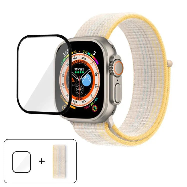 Dây đồng hồ vòng nylon cơ bản với phim cong 3D, Dành cho Apple Watch Series 40mm, Dành cho Apple Watch Ultra 2 / 1 49mm, Dành cho Apple Watch Series 45mm