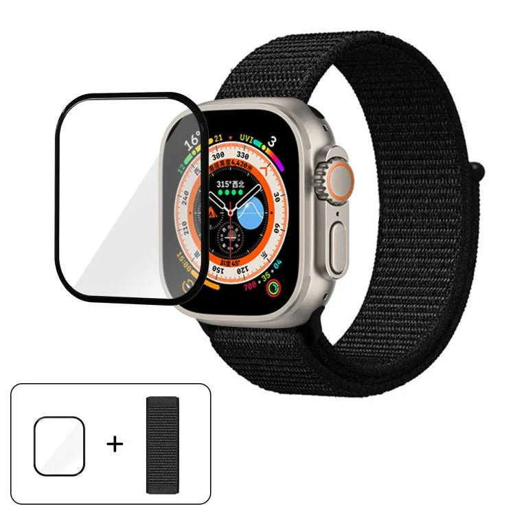 Dây đồng hồ vòng nylon cơ bản với phim cong 3D, Dành cho Apple Watch Series 40mm, Dành cho Apple Watch Ultra 2 / 1 49mm, Dành cho Apple Watch Series 45mm