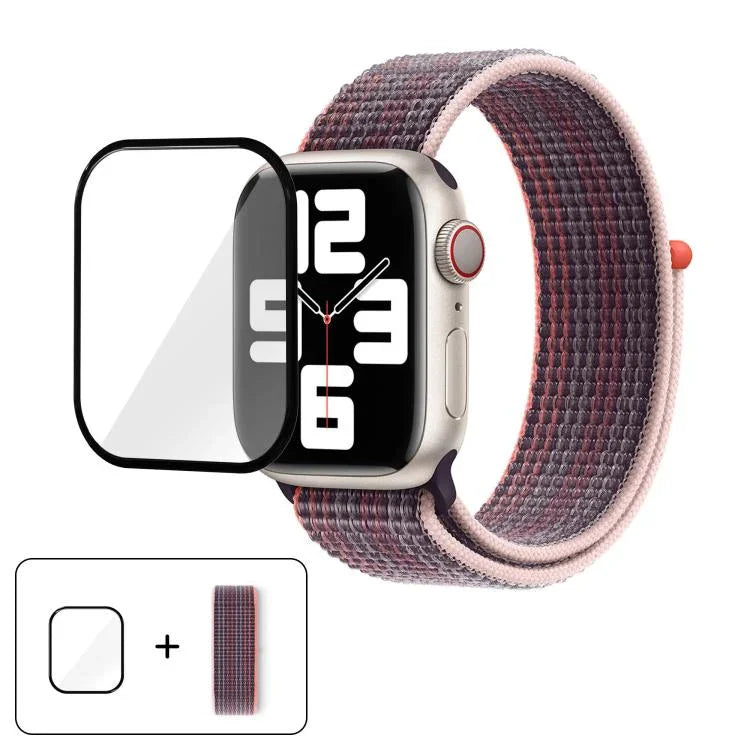 Dây đồng hồ vòng nylon cơ bản với phim cong 3D, Dành cho Apple Watch Series 40mm, Dành cho Apple Watch Ultra 2 / 1 49mm, Dành cho Apple Watch Series 45mm