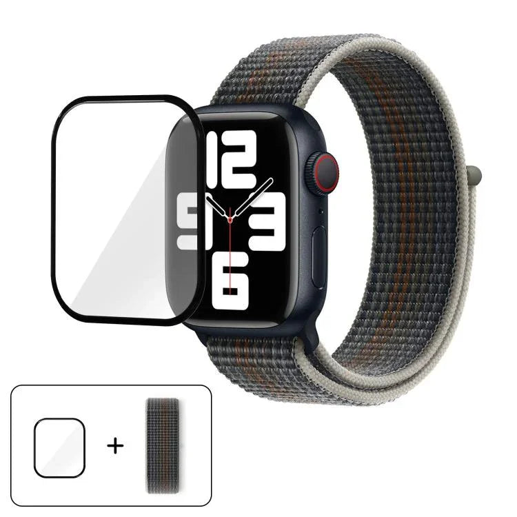 Dây đồng hồ vòng nylon cơ bản với phim cong 3D, Dành cho Apple Watch Series 40mm, Dành cho Apple Watch Ultra 2 / 1 49mm, Dành cho Apple Watch Series 45mm