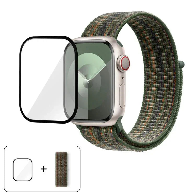 Basic Nylon Loop Watch Band with 3D Curved Film, For Apple Watch Series 41mm, For Apple Watch Series 38mm, For Apple Watch Series 42mm