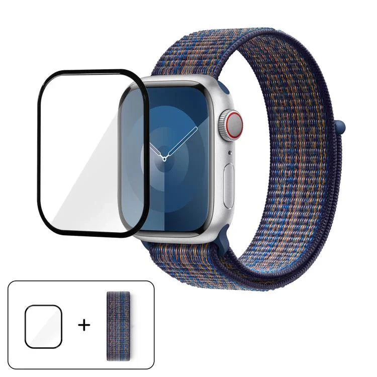 Basic Nylon Loop Watch Band with 3D Curved Film, For Apple Watch Series 41mm, For Apple Watch Series 38mm, For Apple Watch Series 42mm