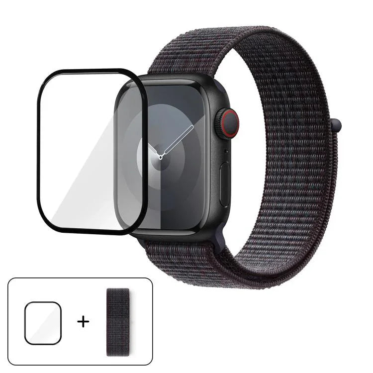 Basic Nylon Loop Watch Band with 3D Curved Film, For Apple Watch Series 41mm, For Apple Watch Series 38mm, For Apple Watch Series 42mm