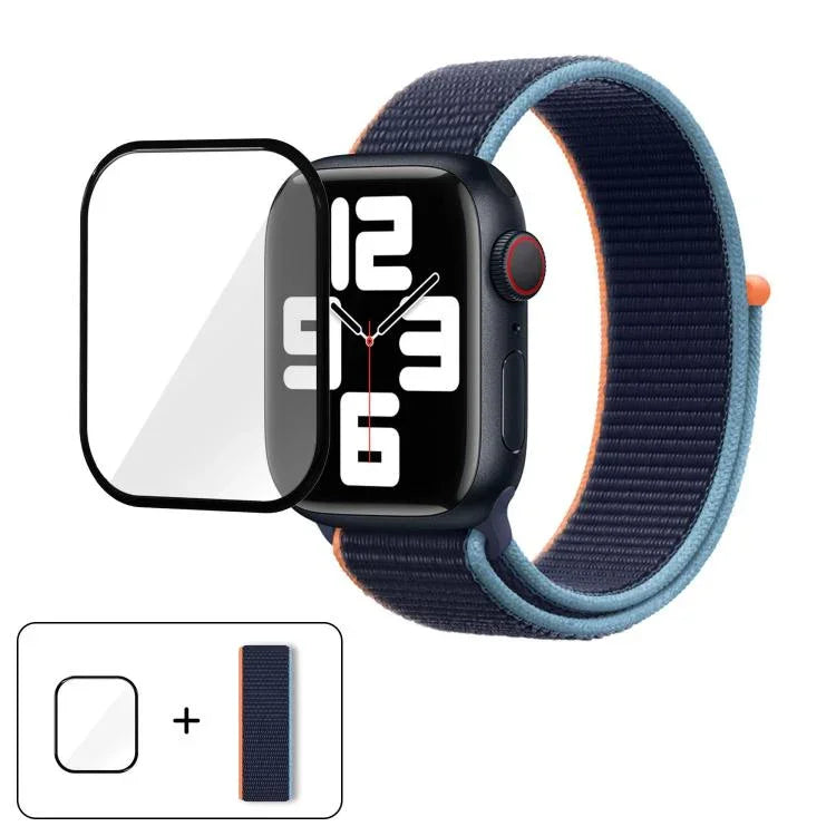 Basic Nylon Loop Watch Band with 3D Curved Film, For Apple Watch Series 41mm, For Apple Watch Series 38mm, For Apple Watch Series 42mm
