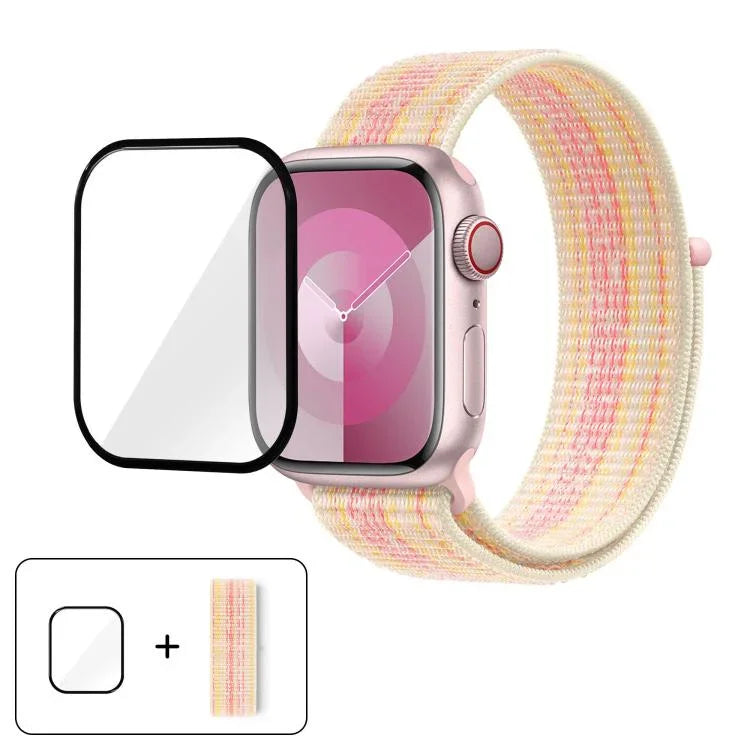 Basic Nylon Loop Watch Band with 3D Curved Film, For Apple Watch Series 41mm, For Apple Watch Series 38mm, For Apple Watch Series 42mm