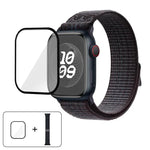Dây đồng hồ vòng nylon với phim cong 3D, Dành cho Apple Watch Series 10 46mm, Dành cho Apple Watch Series 10 42mm, Dành cho Apple Watch Series 44mm