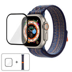 Dây đồng hồ vòng nylon với phim cong 3D, Dành cho Apple Watch Series 40mm, Dành cho Apple Watch Ultra 2 / 1 49mm, Dành cho Apple Watch Series 45mm