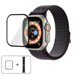 Dây đồng hồ vòng nylon với phim cong 3D, Dành cho Apple Watch Series 40mm, Dành cho Apple Watch Ultra 2 / 1 49mm, Dành cho Apple Watch Series 45mm