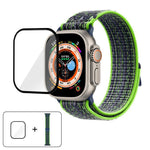 Dây đồng hồ vòng nylon với phim cong 3D, Dành cho Apple Watch Series 40mm, Dành cho Apple Watch Ultra 2 / 1 49mm, Dành cho Apple Watch Series 45mm