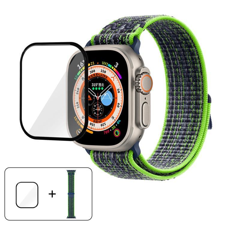 Dây đồng hồ vòng nylon với phim cong 3D, Dành cho Apple Watch Series 40mm, Dành cho Apple Watch Ultra 2 / 1 49mm, Dành cho Apple Watch Series 45mm