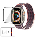 Dây đồng hồ vòng nylon với phim cong 3D, Dành cho Apple Watch Series 40mm, Dành cho Apple Watch Ultra 2 / 1 49mm, Dành cho Apple Watch Series 45mm