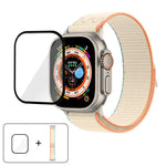 Dây đồng hồ vòng nylon với phim cong 3D, Dành cho Apple Watch Series 40mm, Dành cho Apple Watch Ultra 2 / 1 49mm, Dành cho Apple Watch Series 45mm