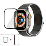 Dây đồng hồ vòng nylon với phim cong 3D, Dành cho Apple Watch Series 40mm, Dành cho Apple Watch Ultra 2 / 1 49mm, Dành cho Apple Watch Series 45mm