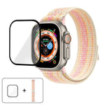 Dây đồng hồ vòng nylon với phim cong 3D, Dành cho Apple Watch Series 40mm, Dành cho Apple Watch Ultra 2 / 1 49mm, Dành cho Apple Watch Series 45mm