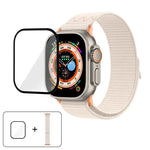 Dây đồng hồ vòng nylon với phim cong 3D, Dành cho Apple Watch Series 40mm, Dành cho Apple Watch Ultra 2 / 1 49mm, Dành cho Apple Watch Series 45mm