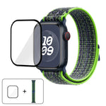 Dây đồng hồ vòng nylon với phim cong 3D, Dành cho Apple Watch Series 41mm, Dành cho Apple Watch Series 38mm, Dành cho Apple Watch Series 42mm