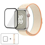 Dây đồng hồ vòng nylon với phim cong 3D, Dành cho Apple Watch Series 41mm, Dành cho Apple Watch Series 38mm, Dành cho Apple Watch Series 42mm