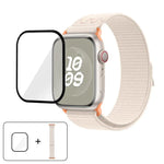 Dây đồng hồ vòng nylon với phim cong 3D, Dành cho Apple Watch Series 41mm, Dành cho Apple Watch Series 38mm, Dành cho Apple Watch Series 42mm