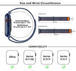 Dây đồng hồ vòng nylon với phim cong 3D, Dành cho Apple Watch Series 40mm, Dành cho Apple Watch Ultra 2 / 1 49mm, Dành cho Apple Watch Series 45mm