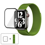 Dây đồng hồ thép không gỉ Milanese với phim cong 3D, Dành cho Apple Watch Series 10 46mm, Dành cho Apple Watch Series 10 42mm, Dành cho Apple Watch Series 44mm