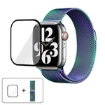 Dây đồng hồ thép không gỉ Milanese với phim cong 3D, Dành cho Apple Watch Series 10 46mm, Dành cho Apple Watch Series 10 42mm, Dành cho Apple Watch Series 44mm