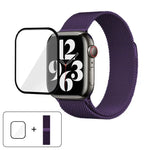 Dây đồng hồ thép không gỉ Milanese với phim cong 3D, Dành cho Apple Watch Series 10 46mm, Dành cho Apple Watch Series 10 42mm, Dành cho Apple Watch Series 44mm
